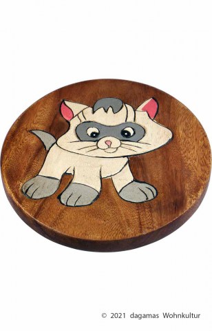 Massivholz Kinderhocker Katze