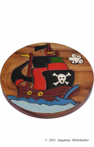 Kinderhocker-Piratenschiff-Motiv