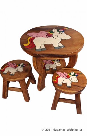 Kindertisch-Einhorn-Set